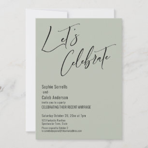 Feiern Sie mit uns! Modern Sage Green Empfang Einladung