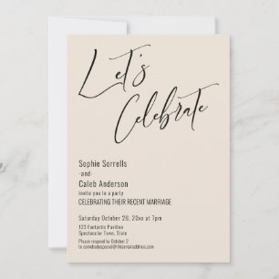 Feiern Sie mit uns! Moderne Creme-Empfangsparty Einladung