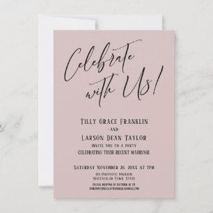 Feiern Sie mit uns! Moderne Dusty Rose Wedding Par Einladung