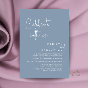 Feiern Sie mit uns, moderne Hochzeitsempfangsfeier Einladung