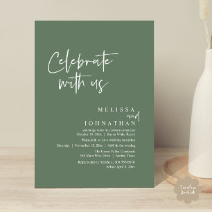 Feiern Sie mit uns, Moderne Hochzeitsempfehlung Einladung