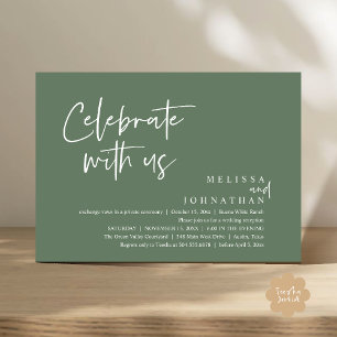 Feiern Sie mit uns Moderne Hochzeitsempfehlung Einladung