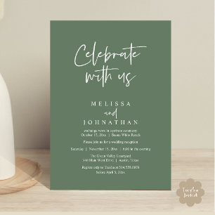 Feiern Sie mit uns, Moderne Hochzeitsempfehlung Einladung