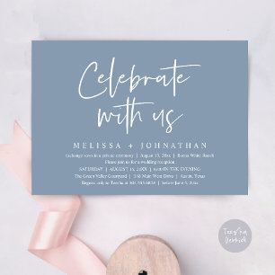Feiern Sie mit uns Moderne Hochzeitsempfehlung Einladung