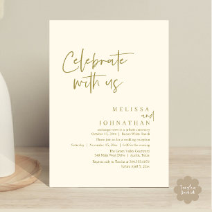 Feiern Sie mit uns, Moderne Hochzeitsempfehlung Einladung
