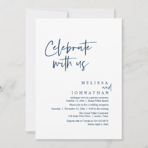 Feiern Sie mit uns, Moderne Hochzeitsempfehlung Einladung