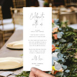 Feiern Sie mit uns, Platz Einstellung Danke Karte<br><div class="desc">Feiern Sie mit uns, dies ist die moderne bearbeitbare Karte, in minimalistischem Skriptdesign, dunkelgrau Thema, Place Setting Dankeschön Karten. Teilen Sie die Liebe und zeigen Sie Ihre Wertschätzung für Ihre Gäste, wenn sie sich an ihren Sitz setzen und lesen Sie diese personalisierte charmante Dankeschön setzen Karte. Es ist eine wunderbare...</div>