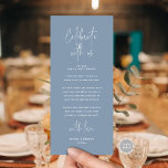 Feiern Sie mit uns, Platz Einstellung Danke Karte<br><div class="desc">Feiern Sie mit uns, dies ist die moderne bearbeitbare Karte, in minimalistischem Skriptdesign, staubblaues Thema, Place Setting Dankeschön Karten. Teilen Sie die Liebe und zeigen Sie Ihre Wertschätzung für Ihre Gäste, wenn sie sich an ihren Sitz setzen und lesen Sie diese personalisierte charmante Dankeschön setzen Karte. Es ist eine wunderbare...</div>