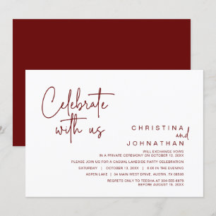 Feiern Sie mit uns, Post Wedding Elopement Party Einladung