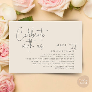 Feiern Sie mit uns, Post Wedding Elopement Party Einladung