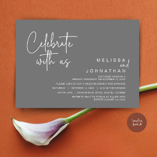 Feiern Sie mit uns, Post Wedding Elopement Party Einladung