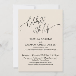 Feiern Sie mit uns Pretty Handwriting Cream Einladung