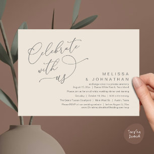 Feiern Sie mit uns, romantisches Hochzeitsessen Einladung