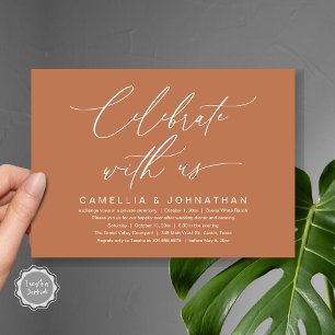 Feiern Sie mit uns, Romantisches Hochzeitsessen Pa Einladung