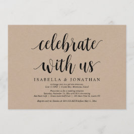 Feiern Sie mit uns, Rustic Kraft, Hochzeitsfeier Einladung