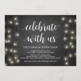 Feiern Sie mit uns, String Light, Wedding Elopemen Einladung