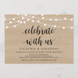 Feiern Sie mit uns, String Light, Wedding Elopemen Einladung