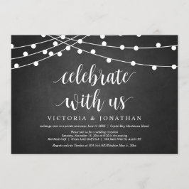 Feiern Sie mit uns, String Light, Wedding Elopemen Einladung
