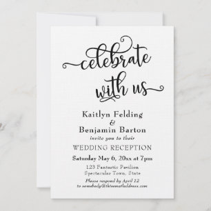 "Feiern Sie mit Uns" Typografie Hochzeitsempfang 2 Einladung