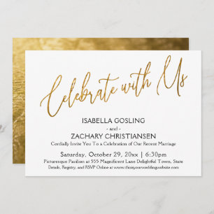 Feiern Sie mit unserem eleganten Gold Handwriting- Einladung