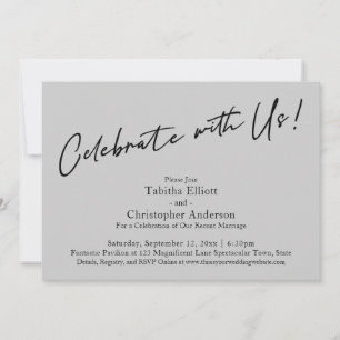 Feiern Sie mit US Handwriting Simple Light Gray Einladung