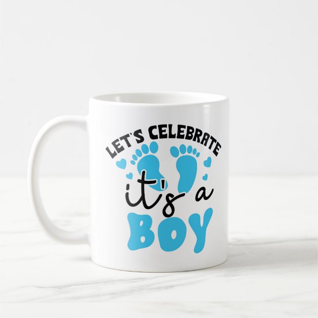 Feiern Sie neue Baby Boy Geschenke Tasse (Links)