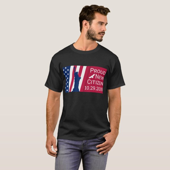 Feiern Sie neuer US-Bürger-stolzen Amerikaner T-Shirt (Vorne ganz)