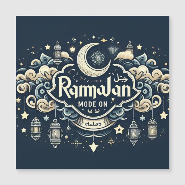 Feiern Sie Ramadan mit Ramadan ModeOn Magnetkarte (Vorderseite)