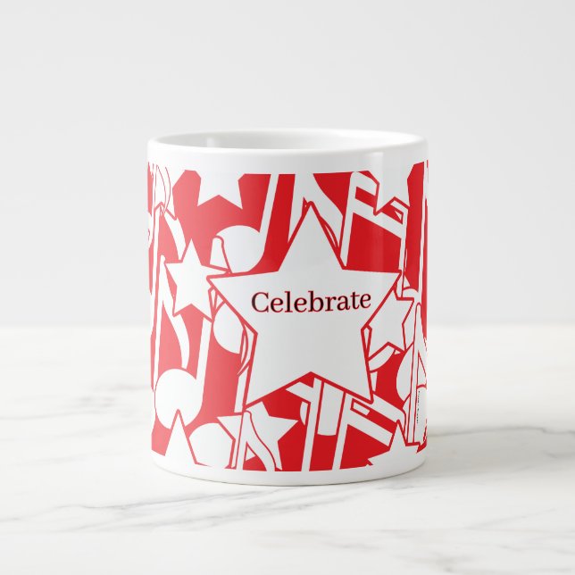 Feiern Sie Rote Dekoration Jumbo-Tasse (Vorderseite)