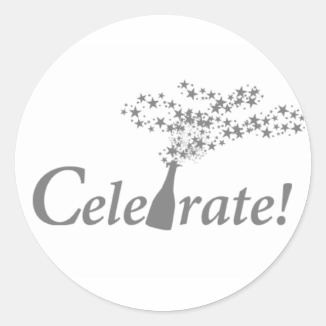 Feiern Sie! Runder Aufkleber (Vorderseite)