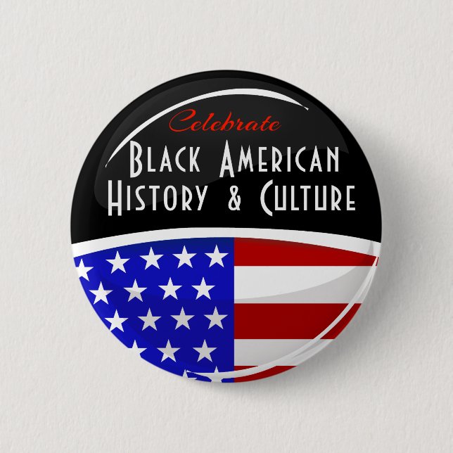 Feiern Sie schwarze amerikanische Button (Vorderseite)
