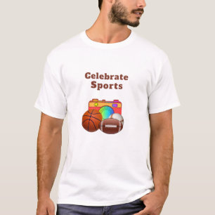 Feiern Sie Sport Fettgedruckte Buchstaben Weiß T-Shirt