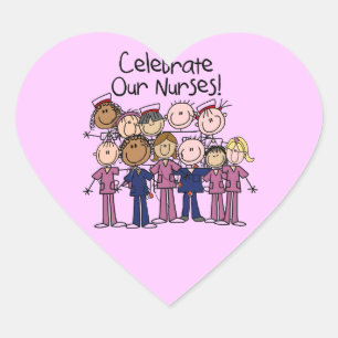 Feiern Sie unsere Krankenschwestern Herz-Aufkleber