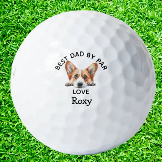 Feiern Sie Vater mit dem Perfect Corgi Golfball (Corgi Gold Watercolor Puppy introducing the ultimate accessory for dog-loving golfers)