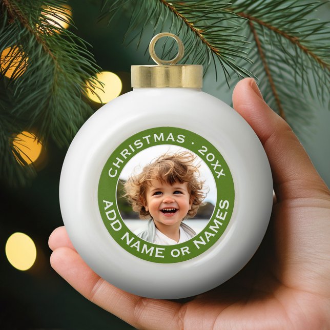 Feiern Sie Weihnachten mit Ihrem Lieblings-Foto Keramik Kugel-Ornament (Personalized Photo Ornament)