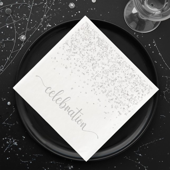 Feiern Silber White Paper Dinner Serviette (Celebration silver white Paper Dinner napkin)