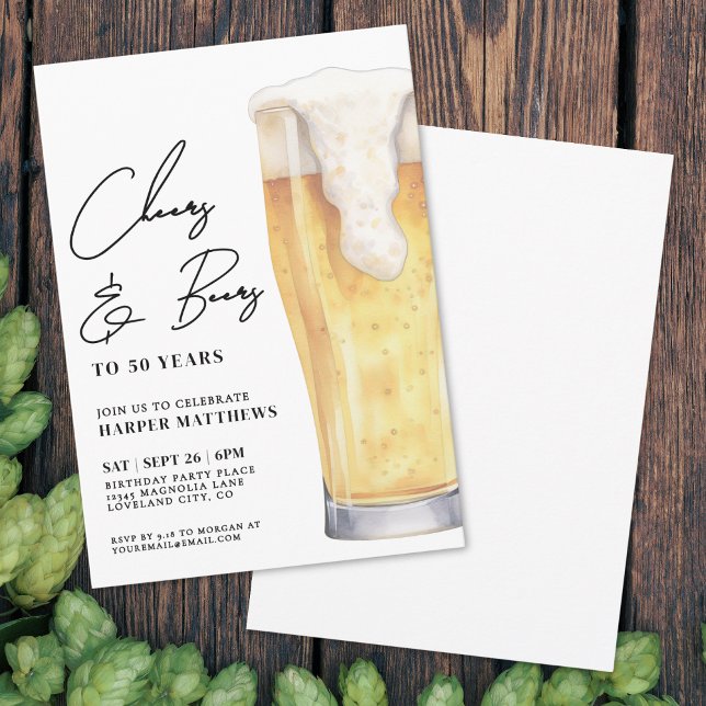 Feiern und Biere Geburtstag von Männern Einladung (Cheers And Beers Men's Birthday Invitation)