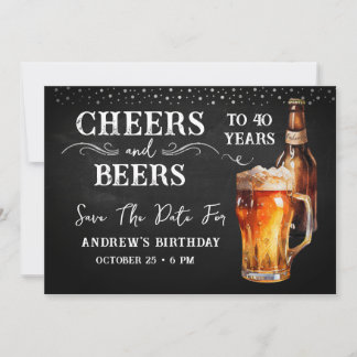 Feiern und Biere jedes Jahr Save the Date Einladung