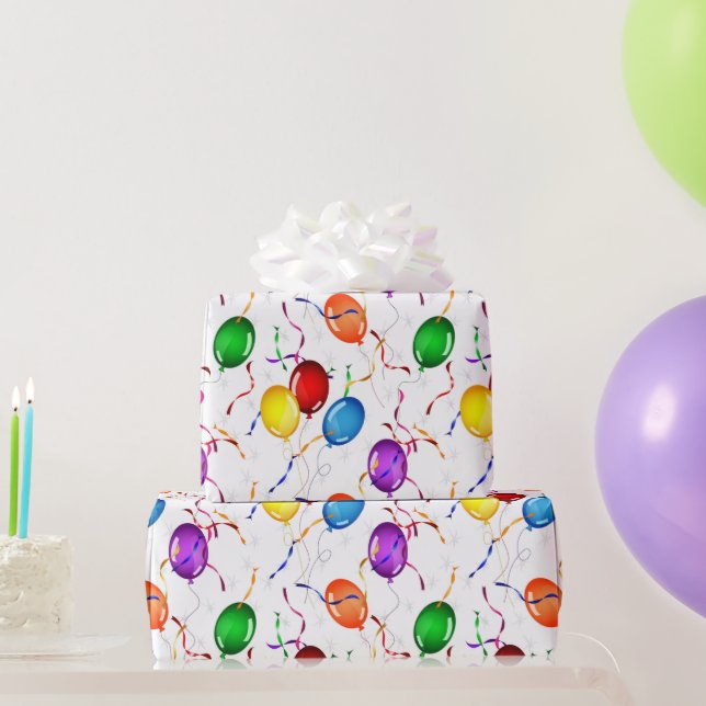 Feiern von Balloons Wrapping Paper Geschenkpapier (Partygeschenke)