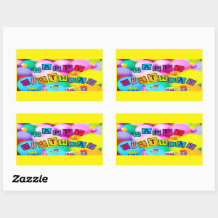 Feiern von Happy Birthday Rechteckiger Aufkleber