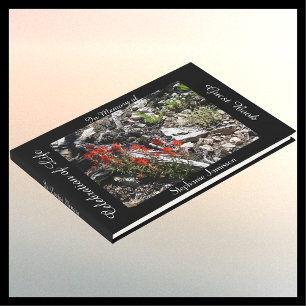 Feiern von Leben, Name, Rote Blume und Felsen, Gästebuch