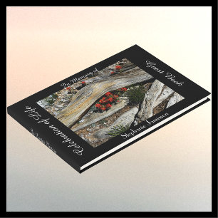 Feiern von Leben, Name, Rote Blume und Holz, Gästebuch