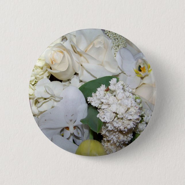 Feiern, Weiße Rosen und Orchideen_ Button (Vorderseite)