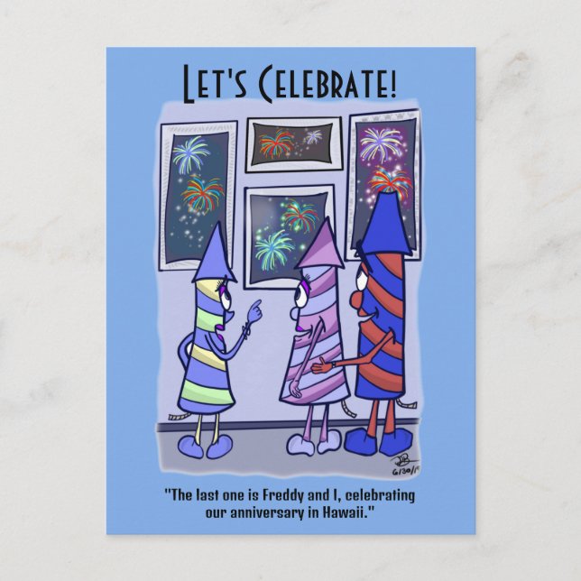 Feiern wir am 4. Juli Postkarte (Vorderseite)