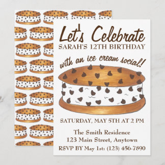 Feiern wir Chipwich Ice Cream Social Birthday Einladung