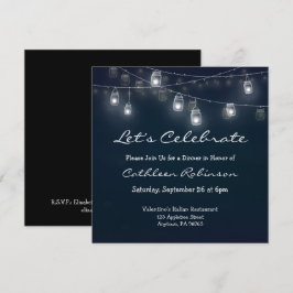 Feiern wir das Abendessen Mason Jar Lights Einladung