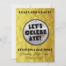 Feiern wir das ABSCHLUSS Disco Ball Party Einladung