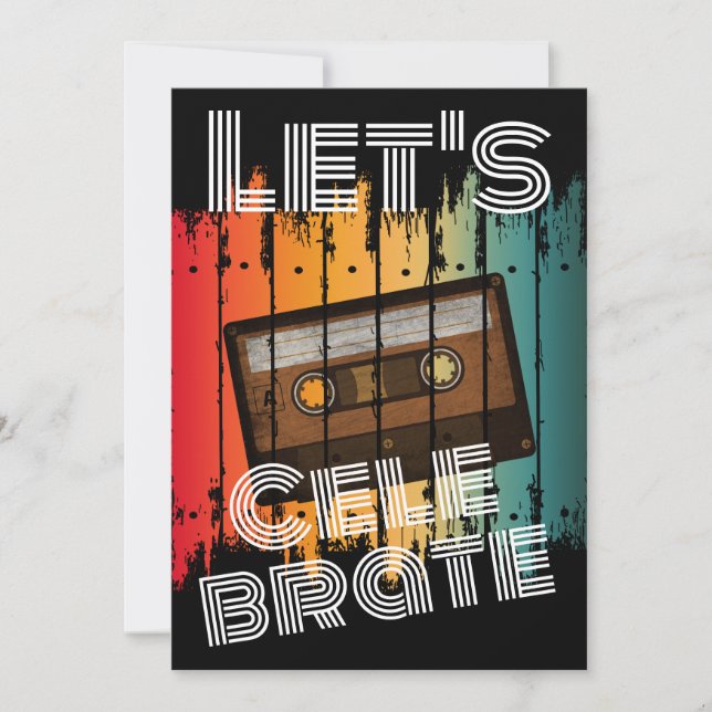 Feiern wir das Cassette-Tape der Schule Wiedersehe Einladung (Vorderseite)