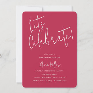 Feiern wir das Script Magenta Geburtstag Einladung