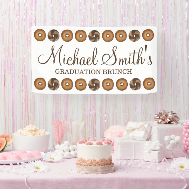 Feiern wir den Brunch der Bagel Graduation Party Banner (Party)